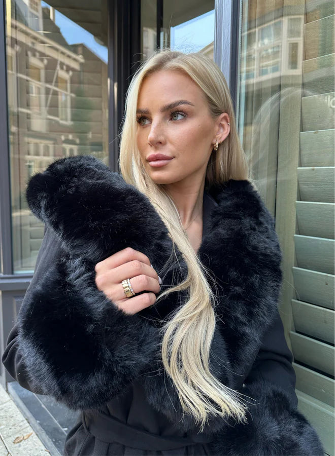 Asha | Fur Cashmere Coat
